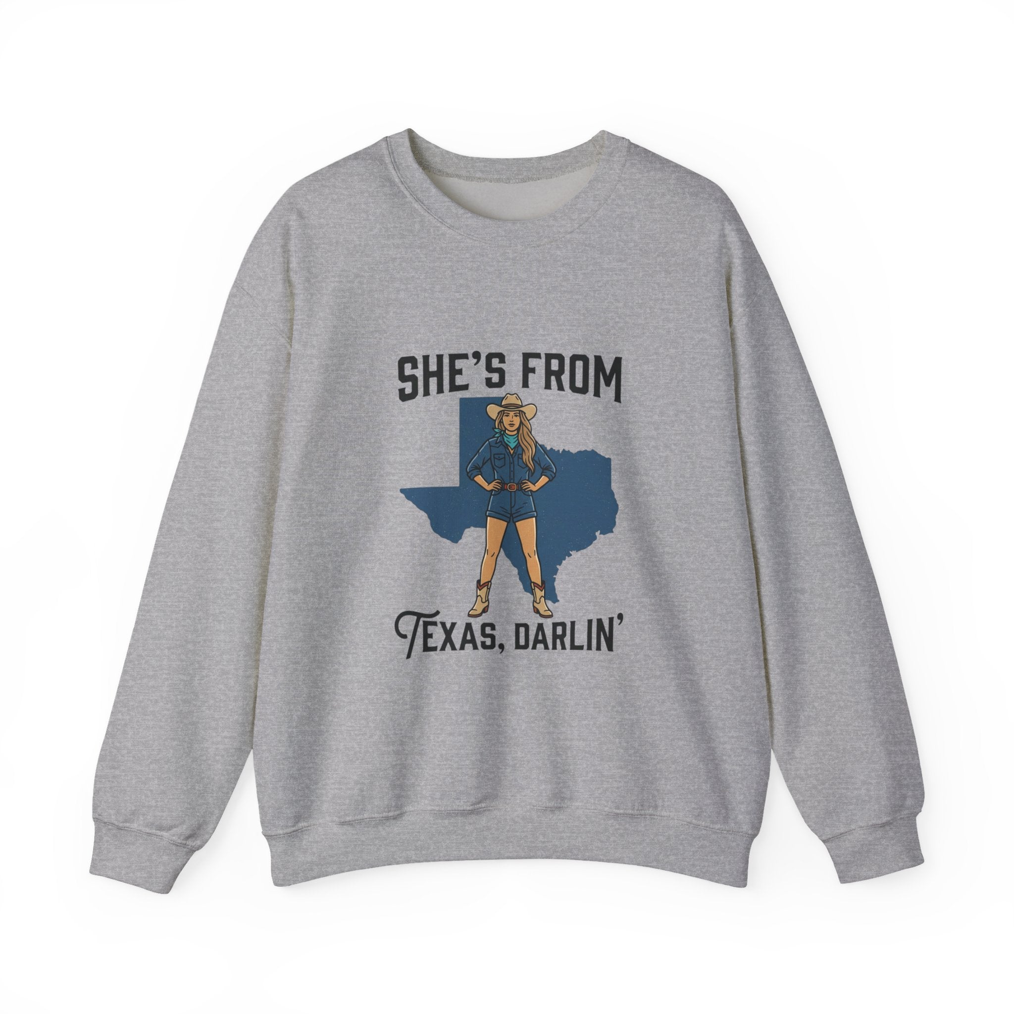 She’s From Texas Sweatshirt | Lone Star, Cowgirl, State Pride