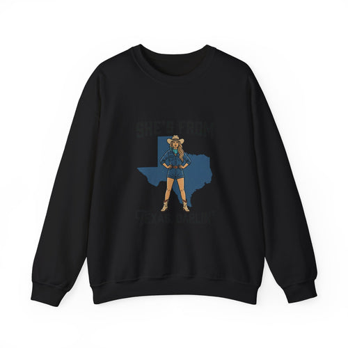 She’s From Texas Sweatshirt | Lone Star, Cowgirl, State Pride