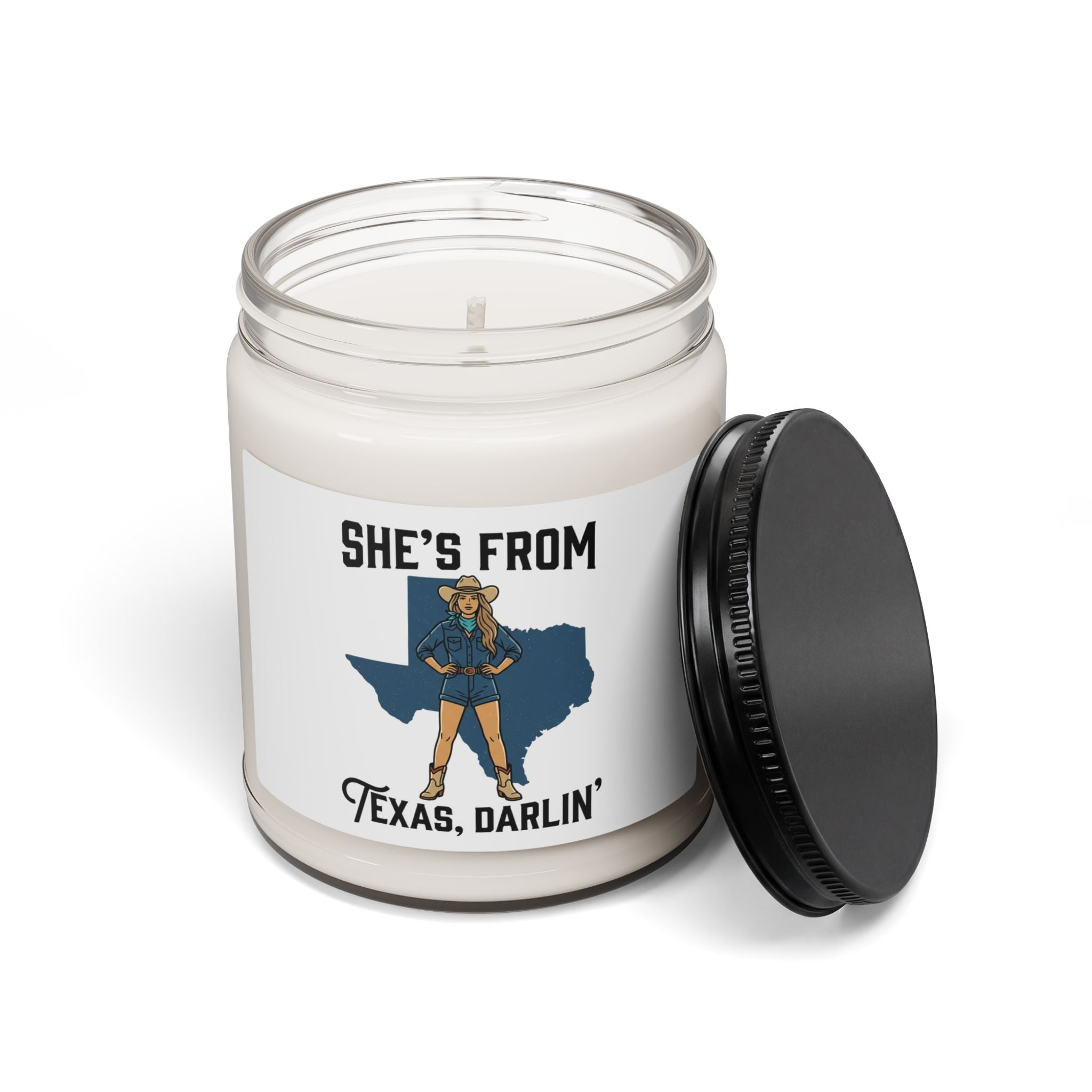 She’s From Texas Darlin' Candle, Soy Jar, Lone Star Cowgirl, Southern Pride