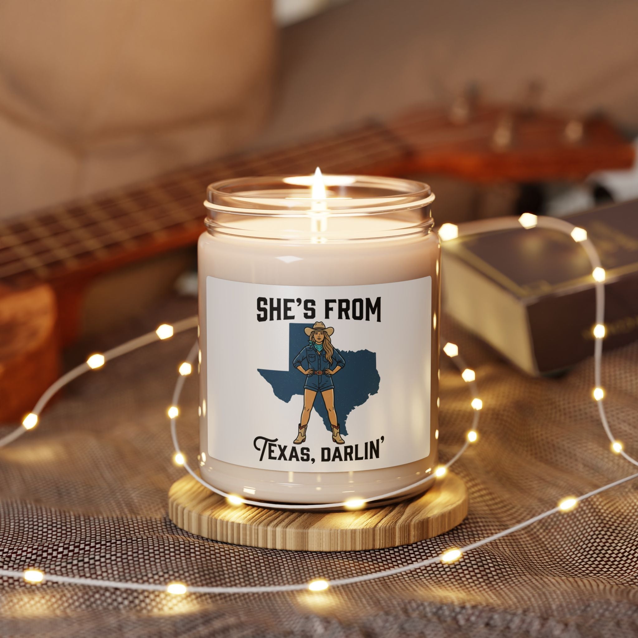 She’s From Texas Darlin' Candle, Soy Jar, Lone Star Cowgirl, Southern Pride